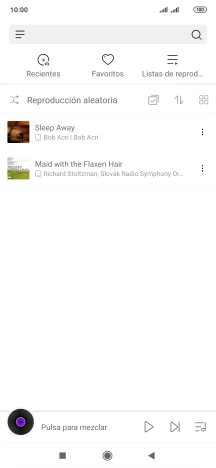 Pulsa el archivo de música deseado. Pulsa el archivo de música deseado.