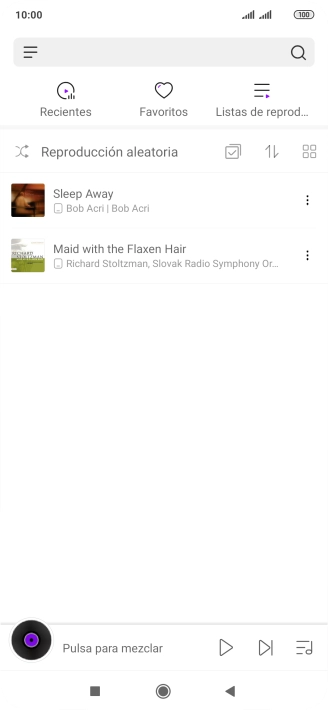 Pulsa el archivo de música deseado. Pulsa el archivo de música deseado.