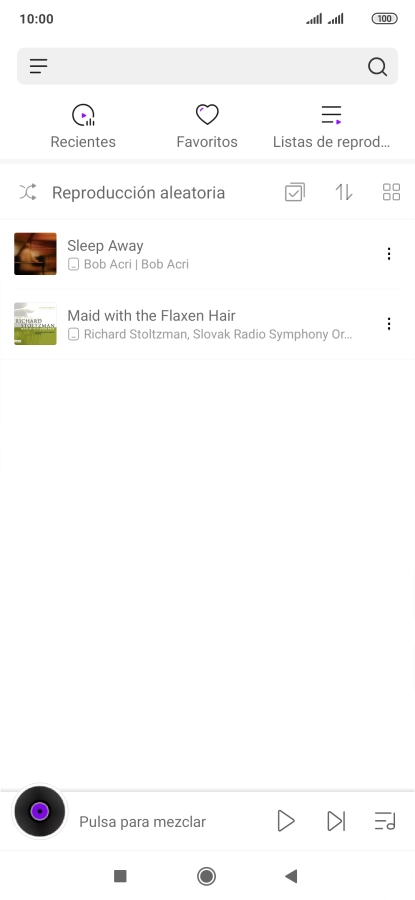 Pulsa el archivo de música deseado. Pulsa el archivo de música deseado.