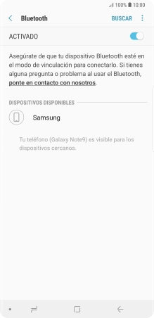 Pulsa el dispositivo Bluetooth deseado y sigue las indicaciones de la pantalla para vincular el dispositivo al teléfono.
