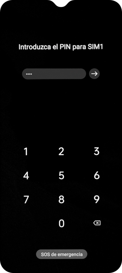 Si lo solicita el teléfono, introduce el código PIN y pulsa la flecha hacia la derecha.