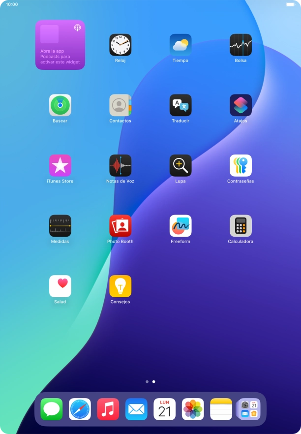 Si utilizas un grupo de widgets: Desliza el dedo hacia arriba o hacia abajo sobre el grupo para seleccionar el widget deseado.