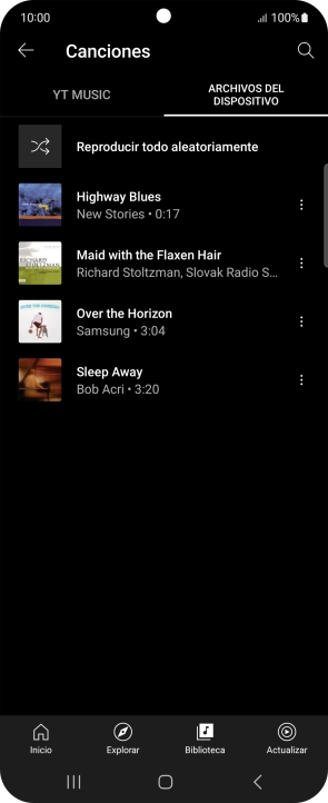 Pulsa el archivo de música deseado.