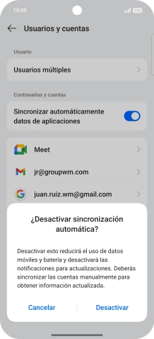 Pulsa Desactivar.