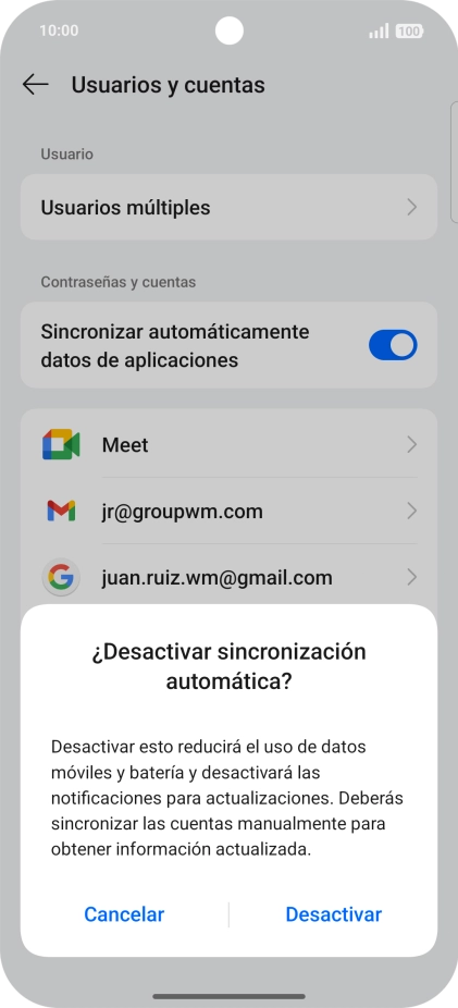 Pulsa Desactivar.
