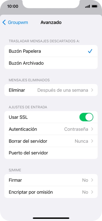 Pulsa el indicador junto a 