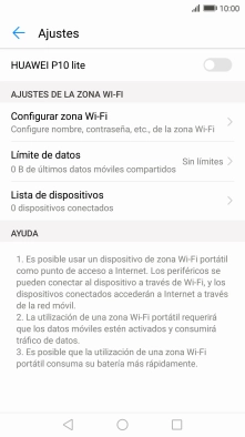 Pulsa Configurar zona Wi-Fi.