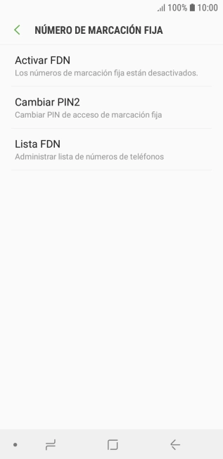 Pulsa Activar FDN.