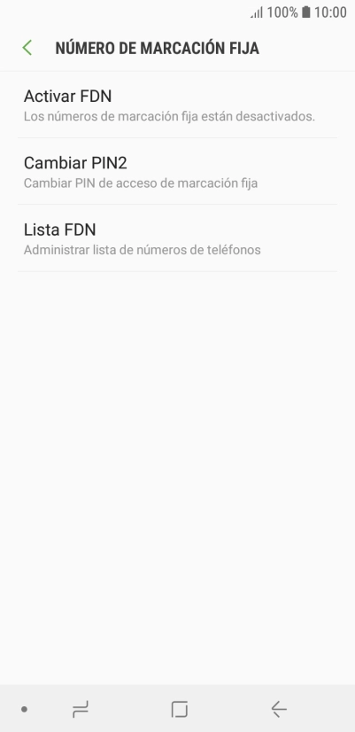 Pulsa Activar FDN.