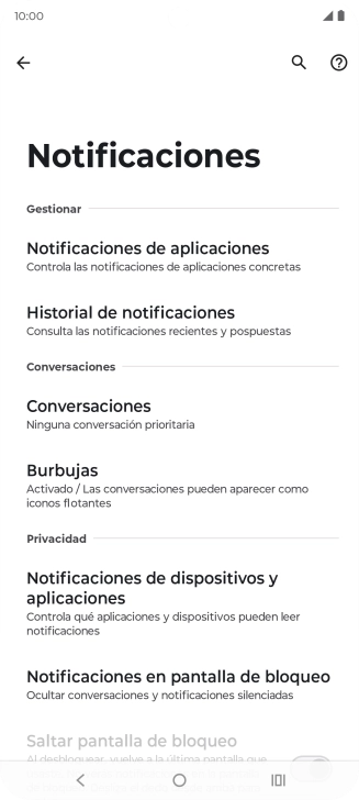 Pulsa Notificaciones de aplicaciones.