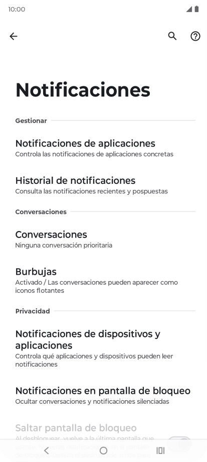 Pulsa Notificaciones de aplicaciones.