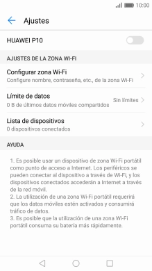 Pulsa Configurar zona Wi-Fi.