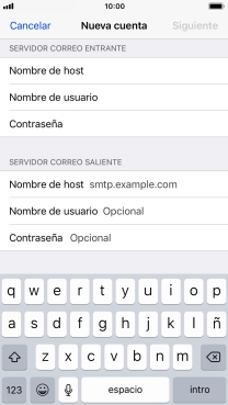 Pulsa Nombre de host e introduce smtp.vodafone.es.