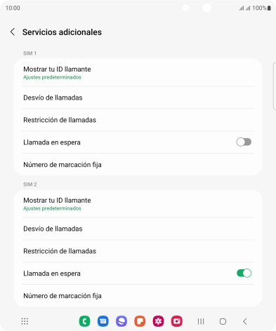 Pulsa Número de marcación fija bajo la tarjeta SIM deseada.