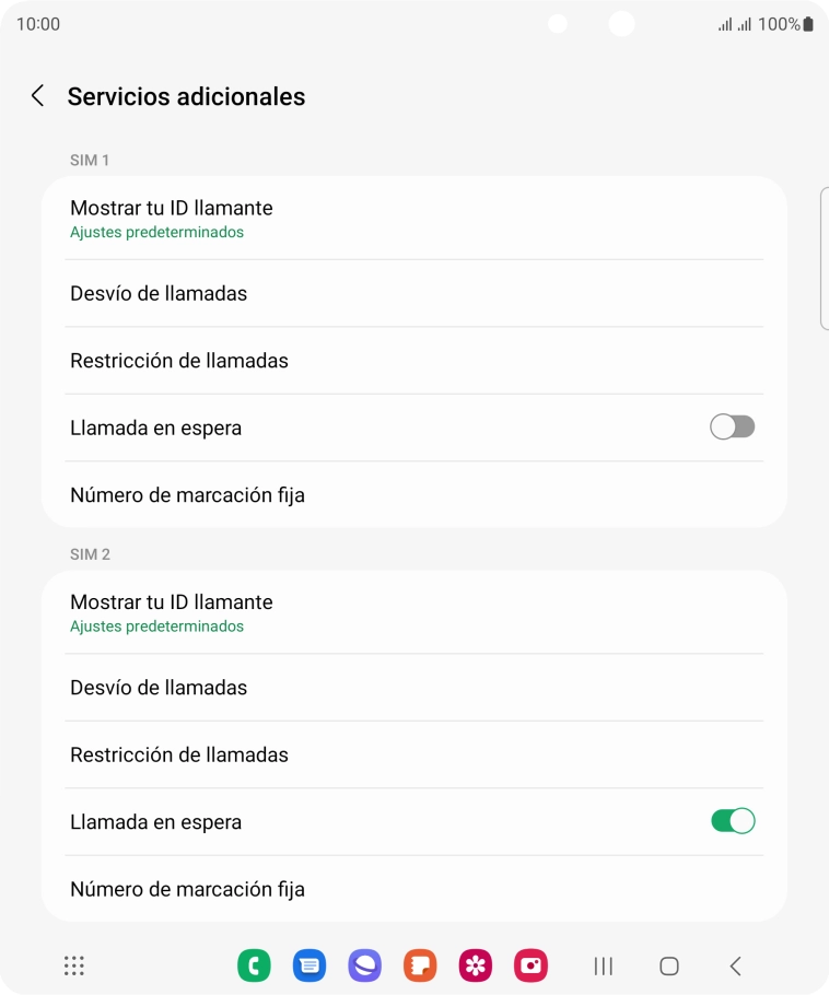Pulsa Número de marcación fija bajo la tarjeta SIM deseada.