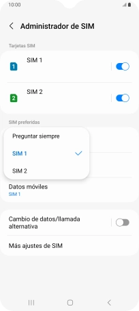 Pulsa el ajuste deseado.
