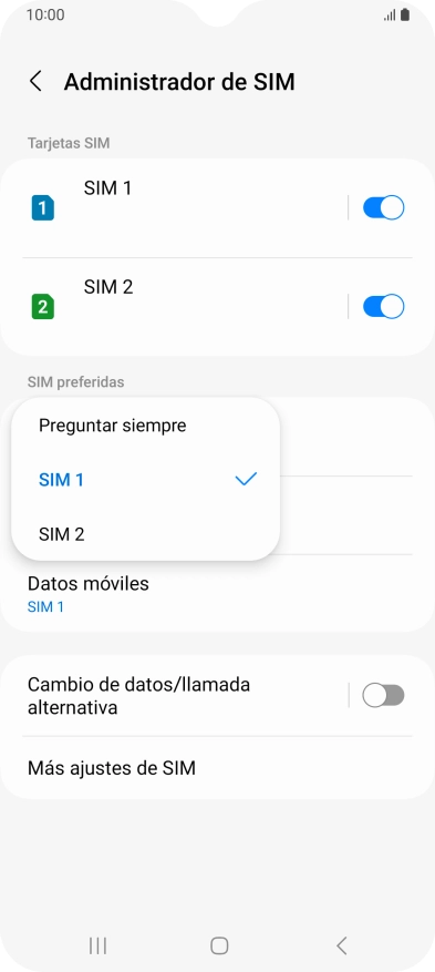 Pulsa el ajuste deseado.