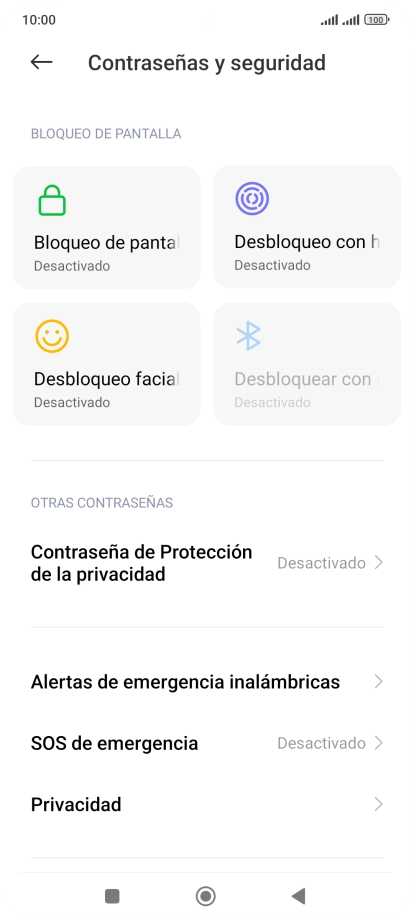 Pulsa Desbloqueo con huella dactilar.