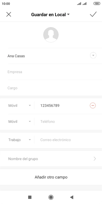 Pulsa el icono de guardar.