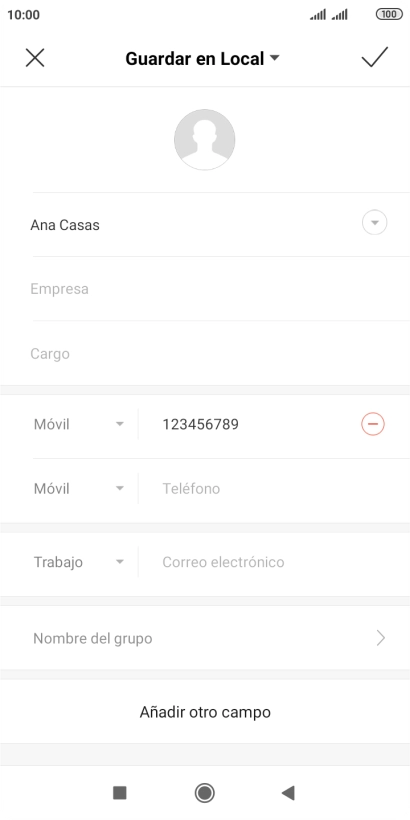 Pulsa el icono de guardar.