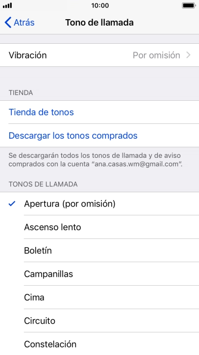Pulsa los timbres de llamada deseados para escucharlos.
