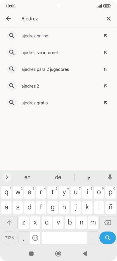 Introduce el nombre del tema o de la app y pulsa el icono de búsqueda.