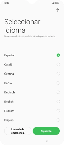 Pulsa el idioma deseado.