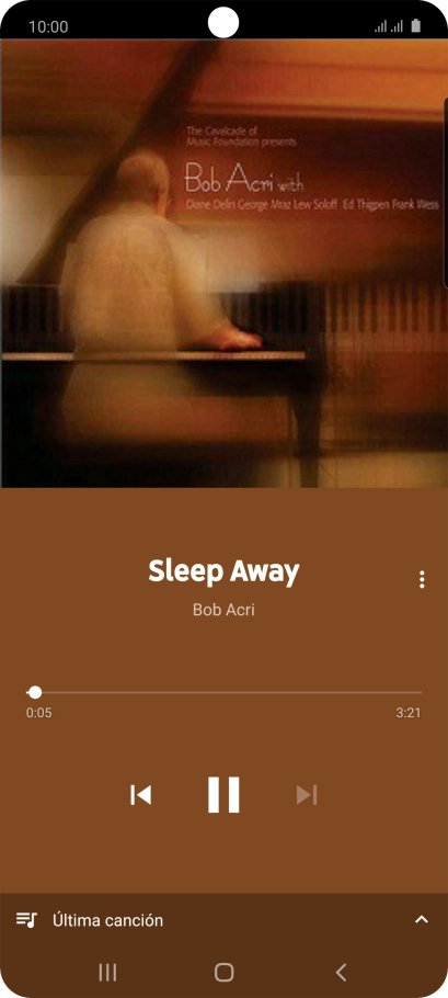 Pulsa la flecha hacia la derecha para ir al archivo de música siguiente.