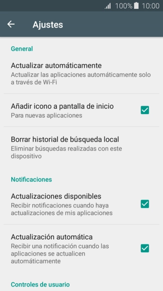 Pulsa Actualizar automáticamente.