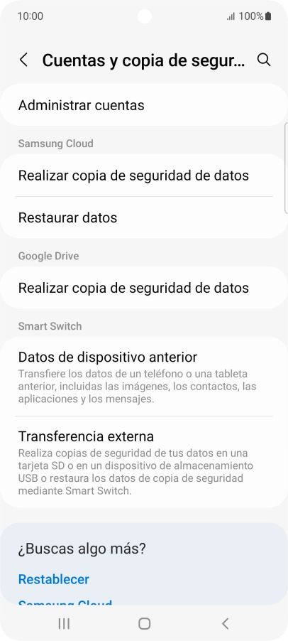 Pulsa Administrar cuentas.