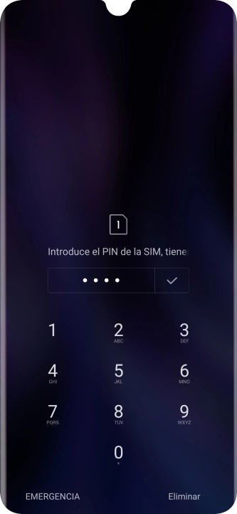 Si lo solicita el teléfono, introduce el código PIN y pulsa el icono de aceptar.