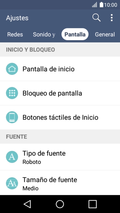 Pulsa Bloqueo de pantalla.