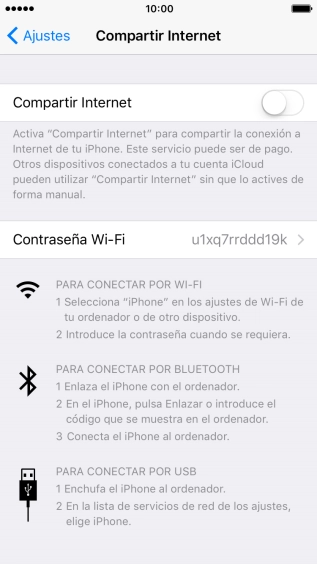 Pulsa el indicador para activar la función.