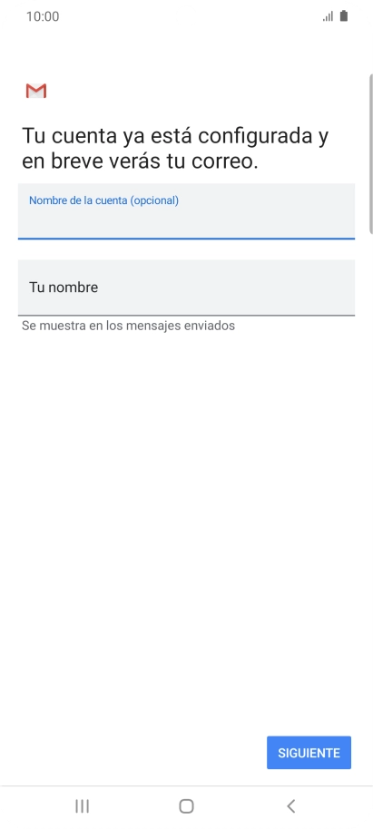 Pulsa Tu nombre e introduce el nombre del remitente.