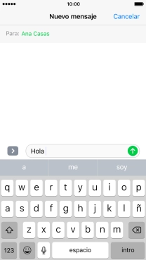 Pulsa el icono de envío cuando termines de escribir el mensaje corto. Pulsa el icono de envío cuando termines de escribir el mensaje corto.