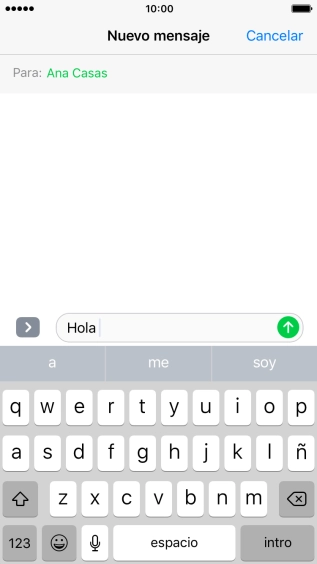 Pulsa el icono de envío cuando termines de escribir el mensaje corto. Pulsa el icono de envío cuando termines de escribir el mensaje corto.