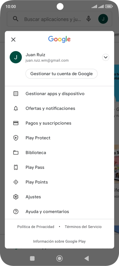 Pulsa Gestionar apps y dispositivo.