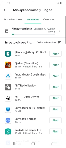 Pulsa la app deseada.