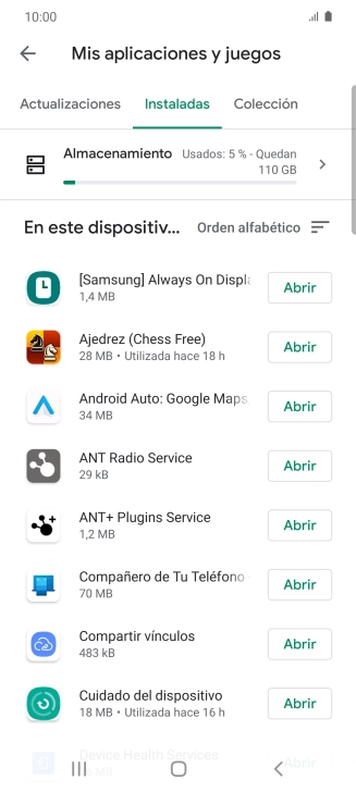 Pulsa la app deseada.