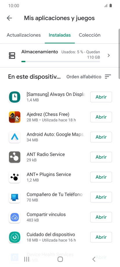 Pulsa la app deseada.