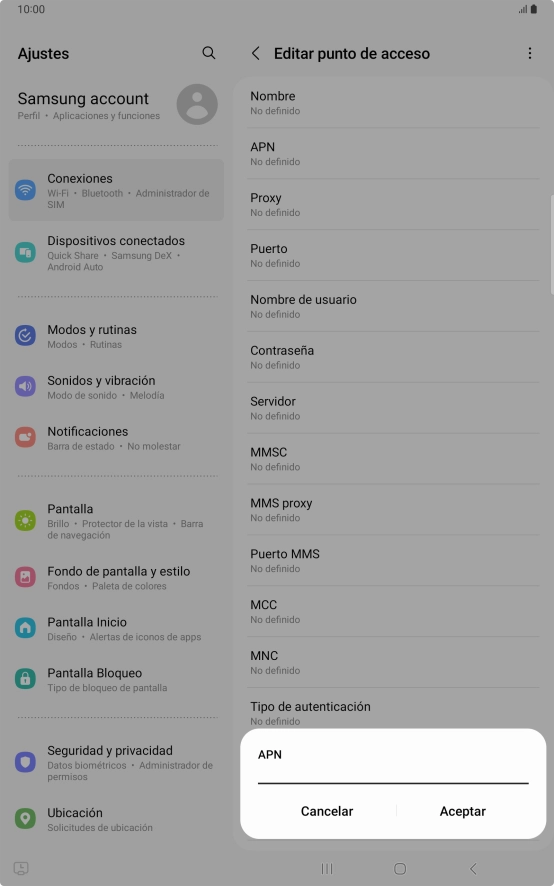 Introduce airtelwap.es y pulsa Aceptar.