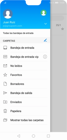 Pulsa la lista desplegable de las cuentas de correo electrónico. Pulsa la lista desplegable de las cuentas de correo electrónico.