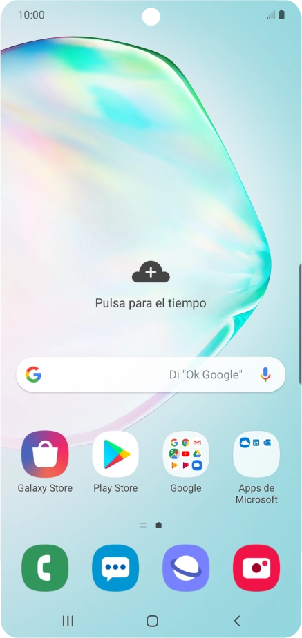 Desliza el dedo hacia arriba por la pantalla.