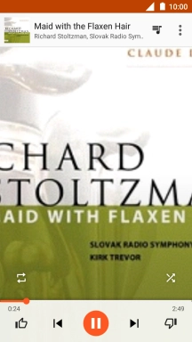 Pulsa la flecha hacia la derecha para ir al archivo de música siguiente.