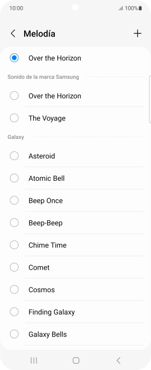 Pulsa el icono de añadir timbre de llamada. Pulsa el icono de añadir timbre de llamada.