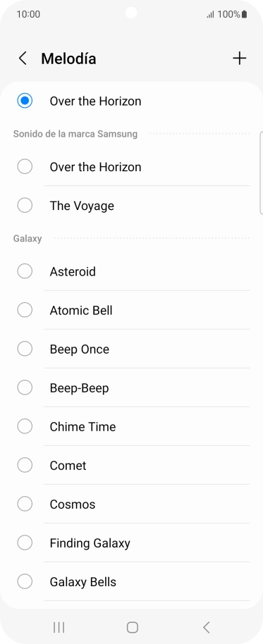 Pulsa el icono de añadir timbre de llamada. Pulsa el icono de añadir timbre de llamada.