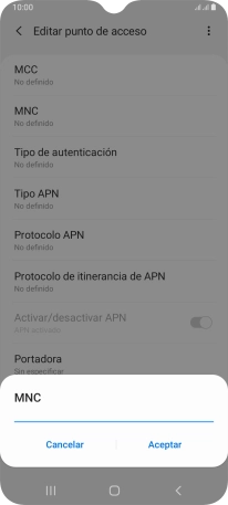 Introduce 01 y pulsa Aceptar.