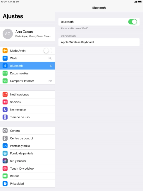 Pulsa el dispositivo Bluetooth deseado y sigue las indicaciones de la pantalla para vincular el dispositivo a la tablet.