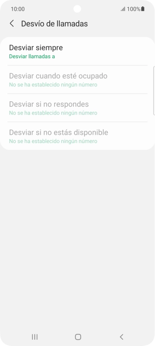 Pulsa el tipo de desvío deseado.