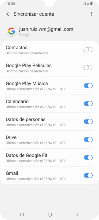 Pulsa el indicador junto a 